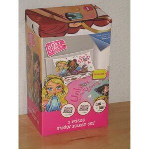 Boxy Girls 3 Piece Twin Sheet Set Flat Fitted Pillowcase Microfiber Bedding New